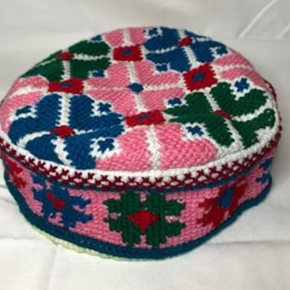 Floral Cap Hunza Headwear Winter Hat - Chunky Traditional Warm knit Hats main image 5